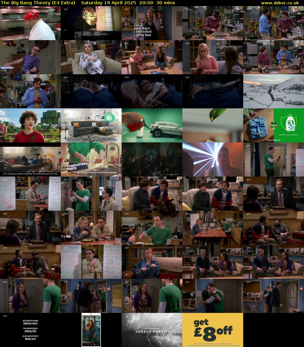 The Big Bang Theory (E4 Extra) Saturday 19 April 2025 20:00 - 20:30