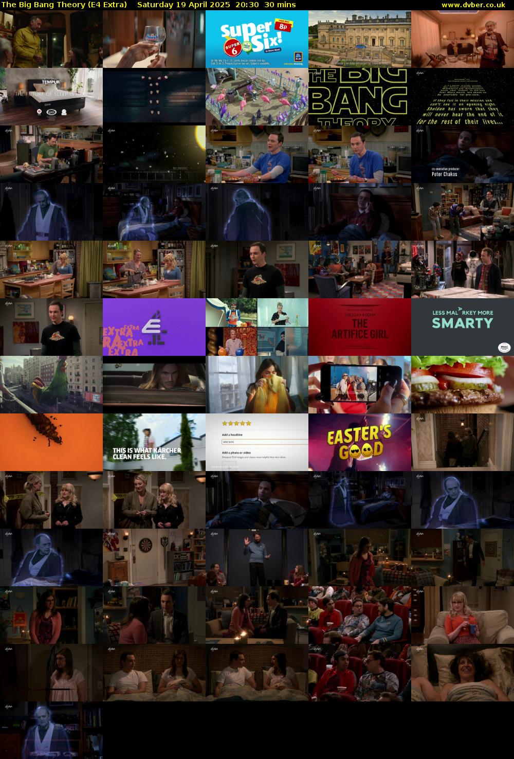 The Big Bang Theory (E4 Extra) Saturday 19 April 2025 20:30 - 21:00