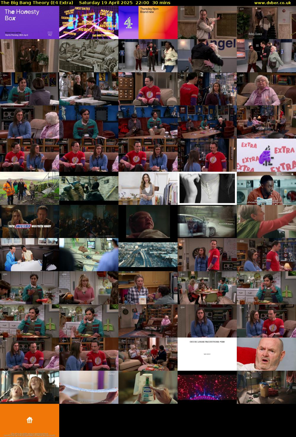 The Big Bang Theory (E4 Extra) Saturday 19 April 2025 22:00 - 22:30