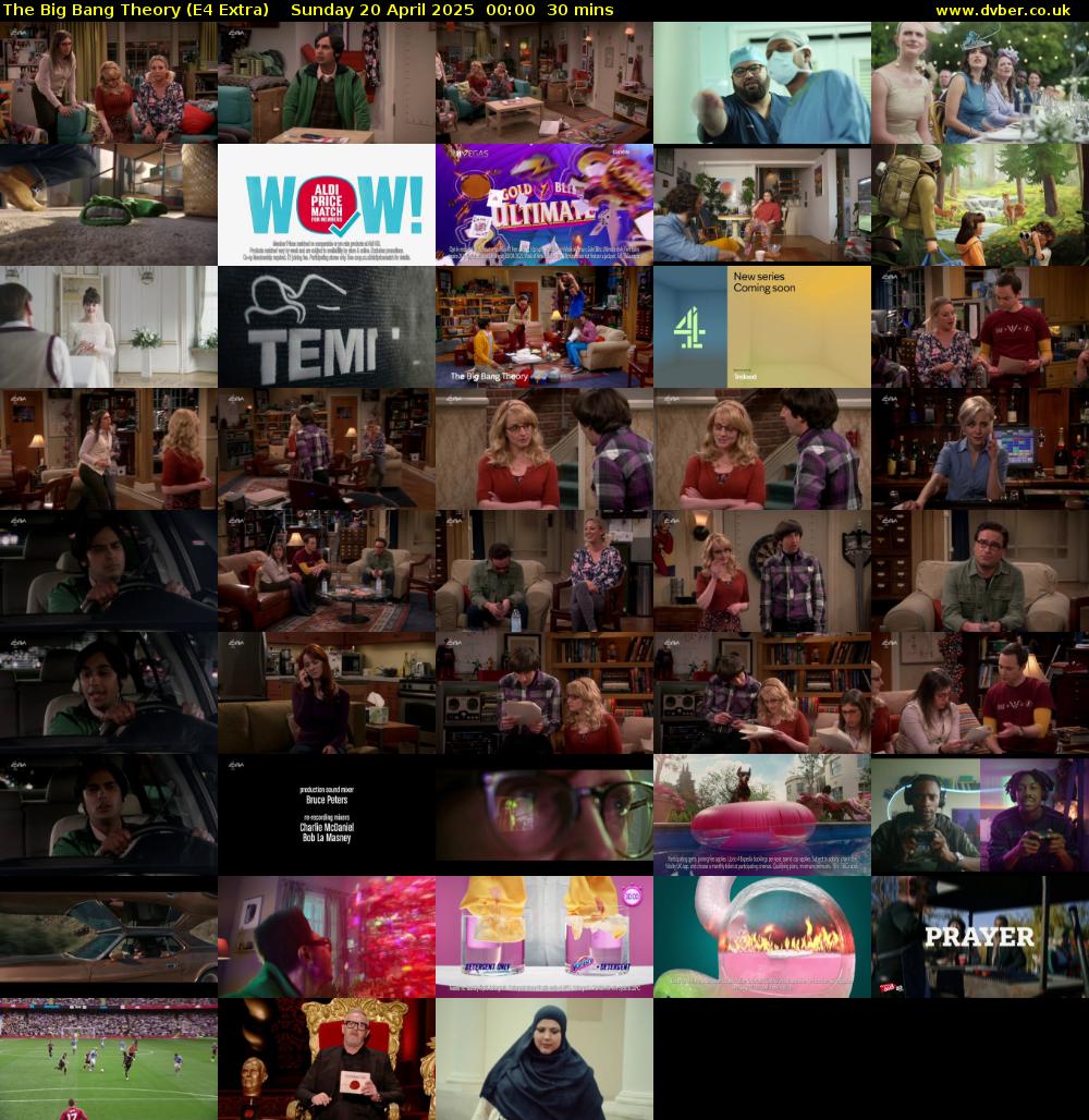 The Big Bang Theory (E4 Extra) Sunday 20 April 2025 00:00 - 00:30