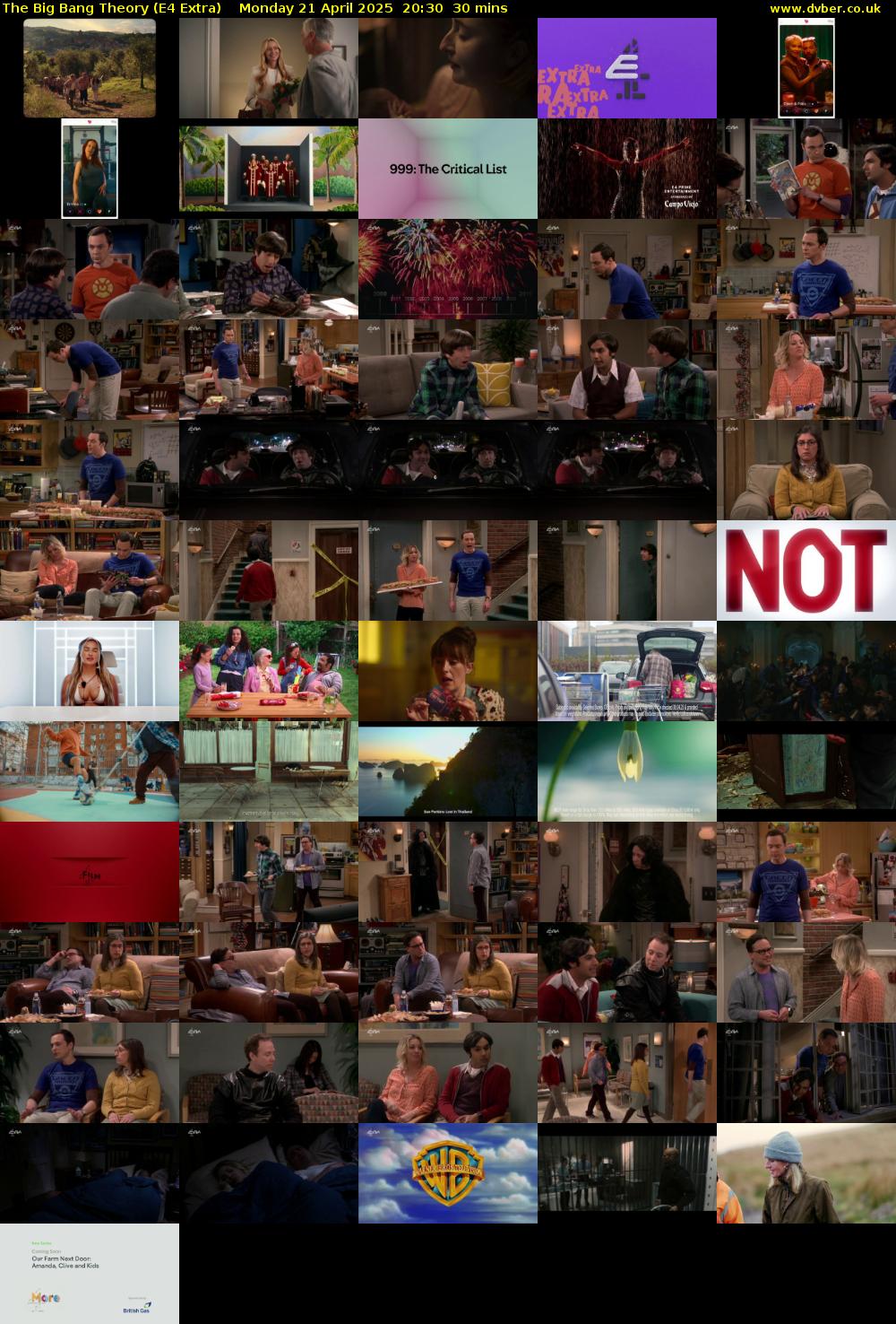 The Big Bang Theory (E4 Extra) Monday 21 April 2025 20:30 - 21:00