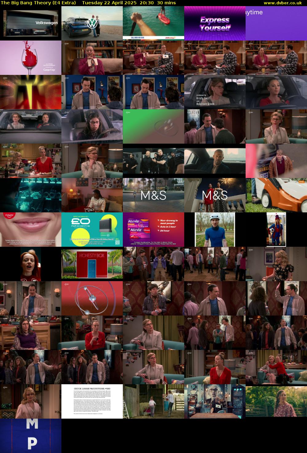 The Big Bang Theory (E4 Extra) Tuesday 22 April 2025 20:30 - 21:00