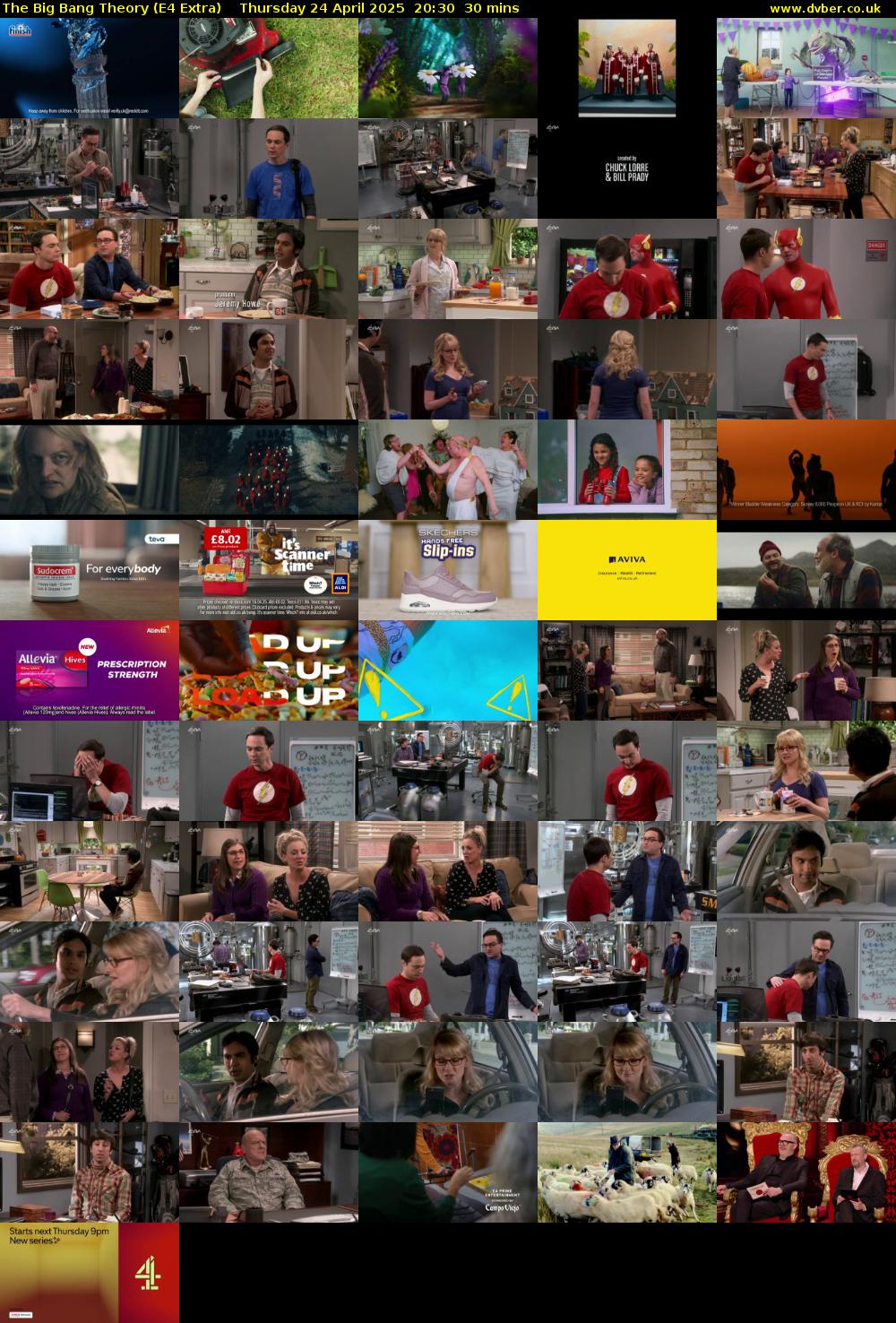 The Big Bang Theory (E4 Extra) Thursday 24 April 2025 20:30 - 21:00
