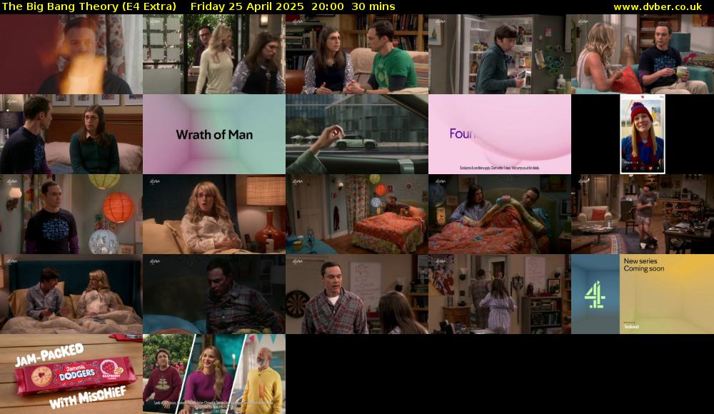 The Big Bang Theory (E4 Extra) Friday 25 April 2025 20:00 - 20:30