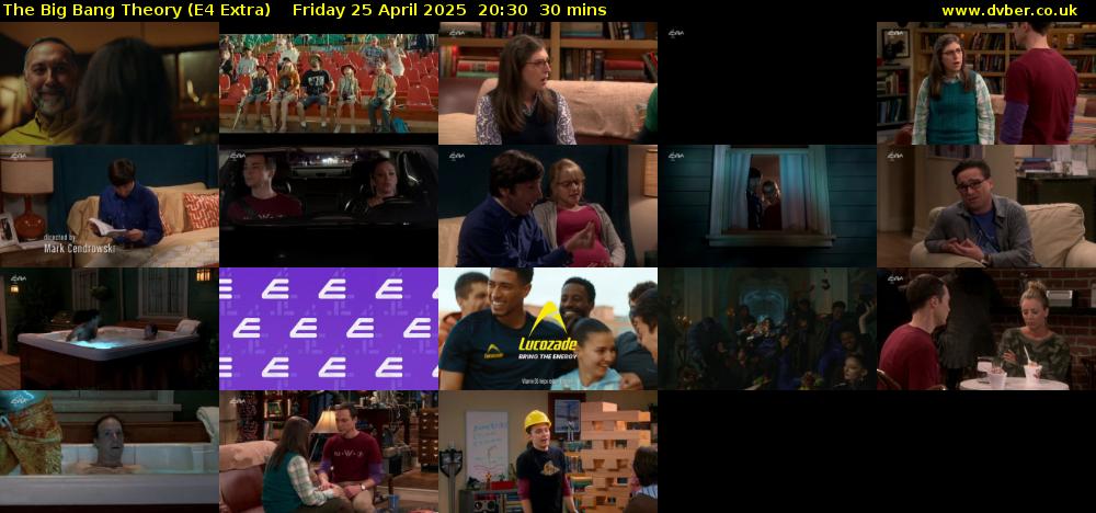 The Big Bang Theory (E4 Extra) Friday 25 April 2025 20:30 - 21:00