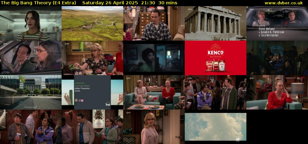 The Big Bang Theory (E4 Extra) Saturday 26 April 2025 21:30 - 22:00