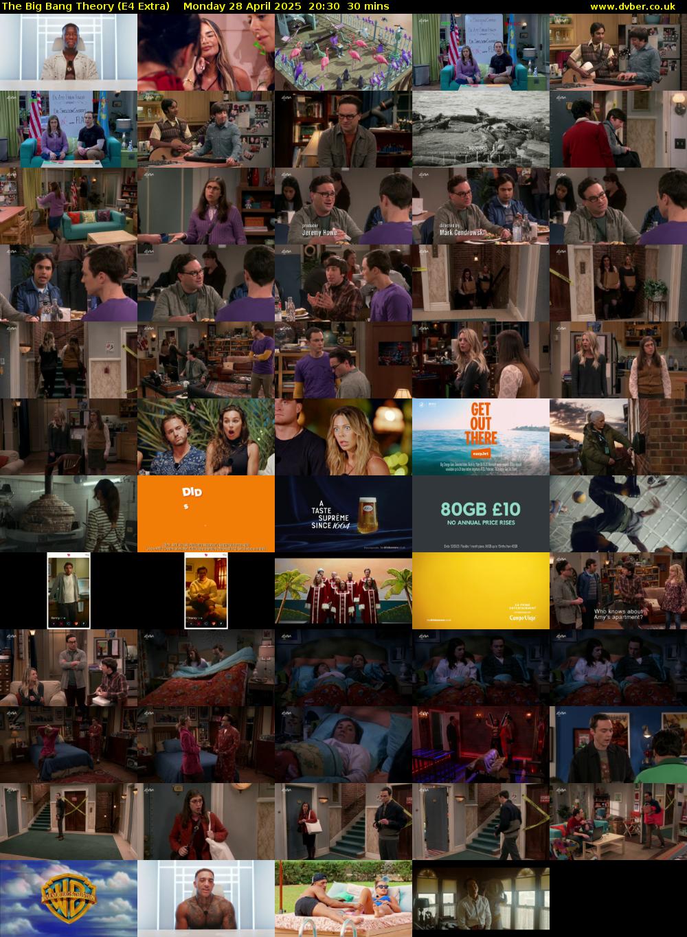 The Big Bang Theory (E4 Extra) Monday 28 April 2025 20:30 - 21:00