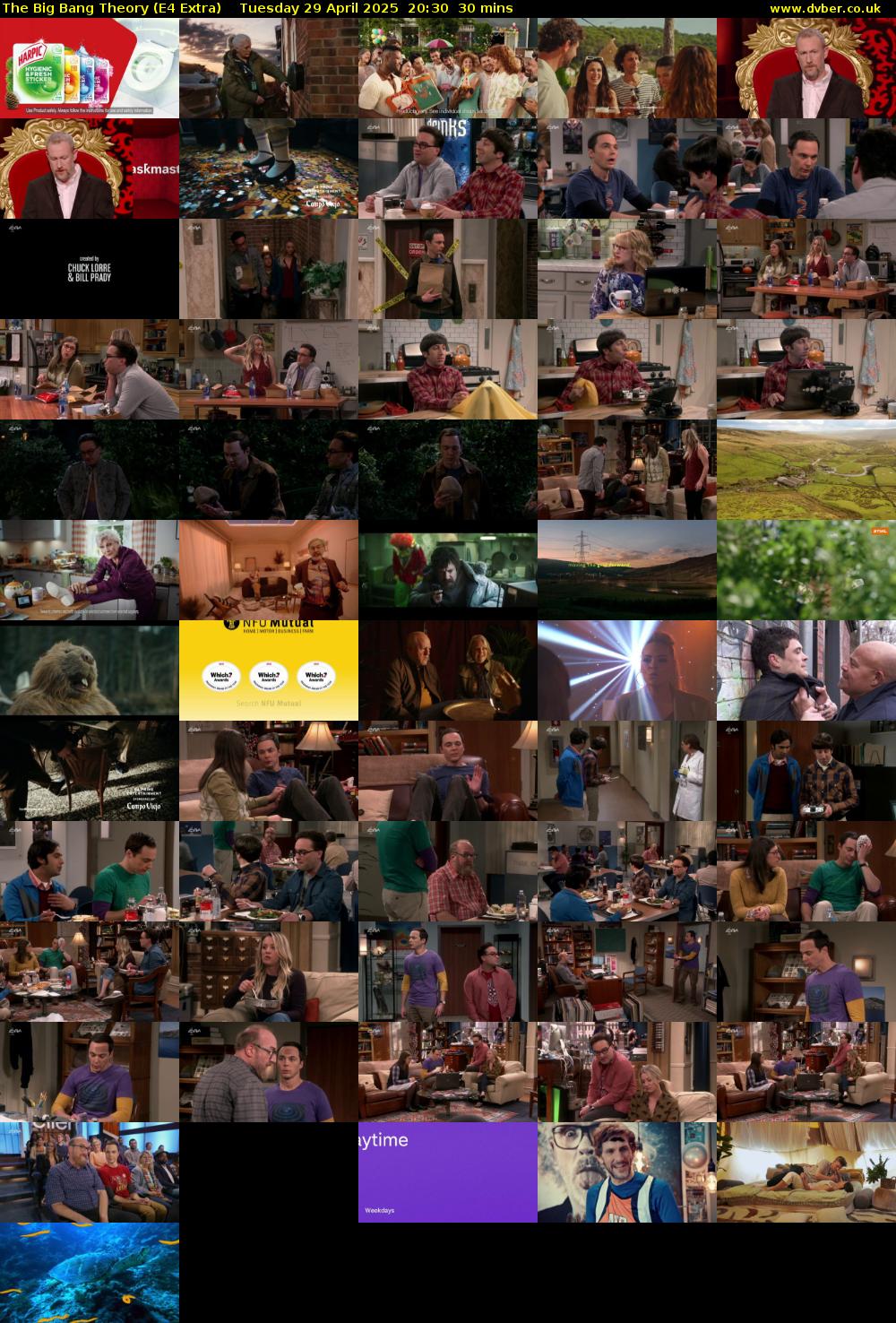 The Big Bang Theory (E4 Extra) Tuesday 29 April 2025 20:30 - 21:00