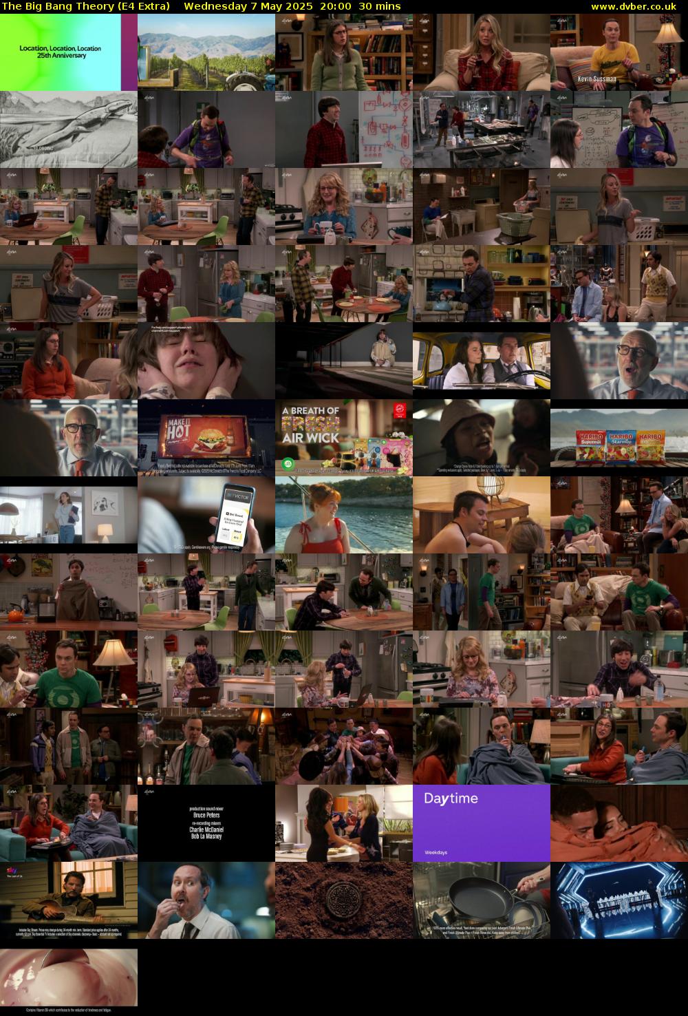 The Big Bang Theory (E4 Extra) Wednesday 7 May 2025 20:00 - 20:30