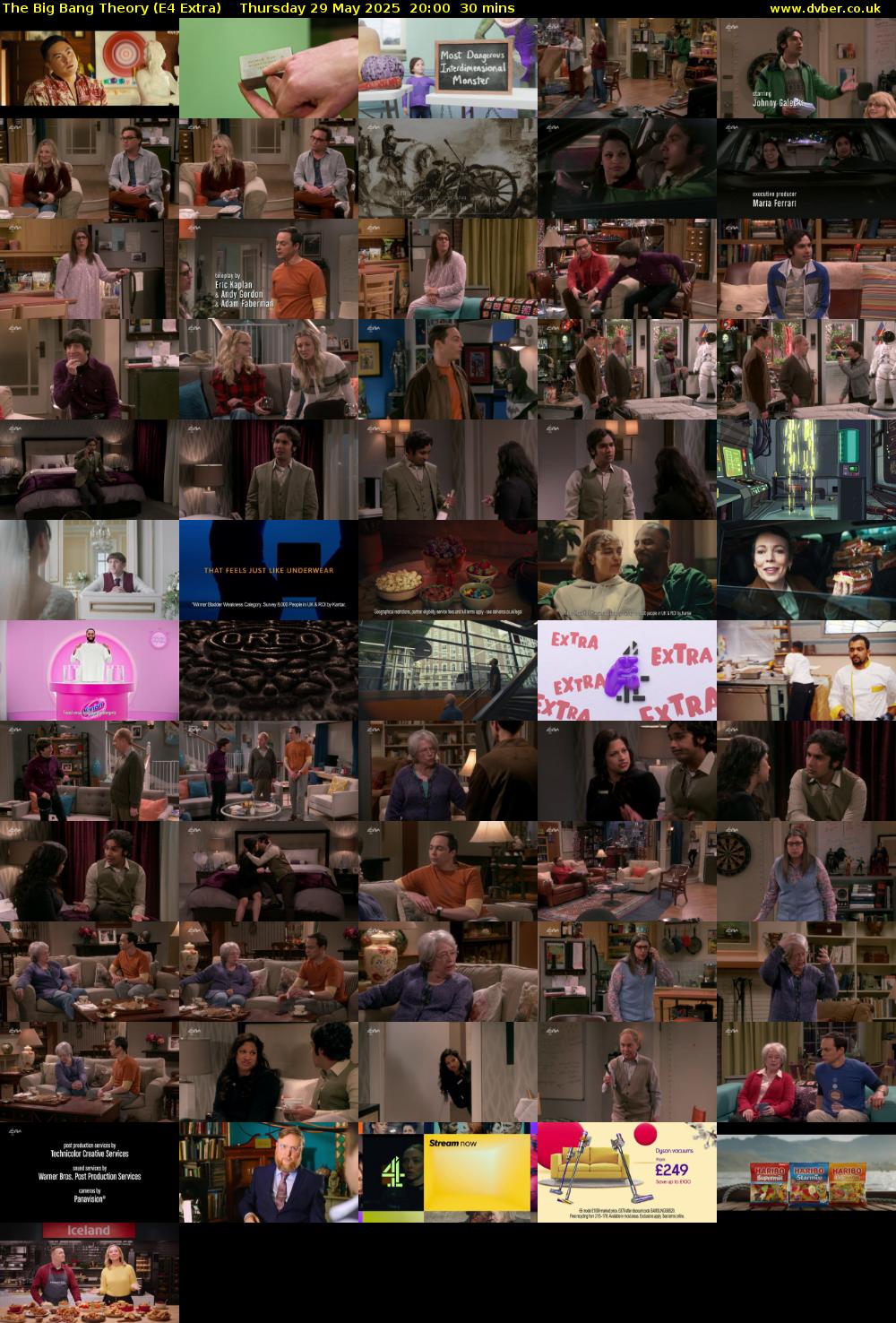 The Big Bang Theory (E4 Extra) Thursday 29 May 2025 20:00 - 20:30