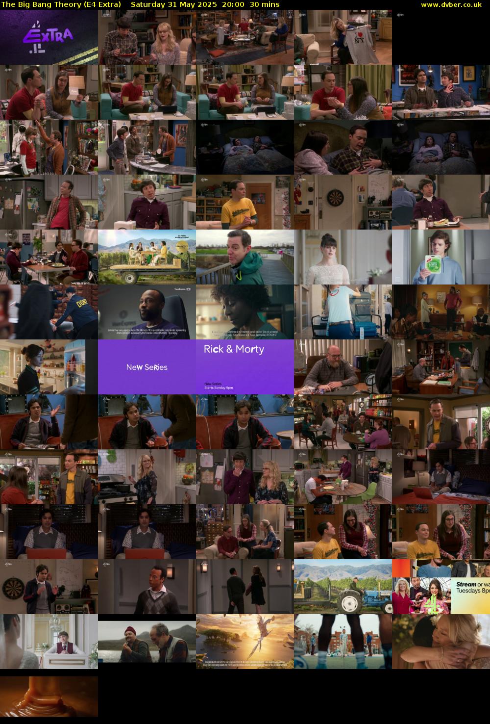 The Big Bang Theory (E4 Extra) Saturday 31 May 2025 20:00 - 20:30