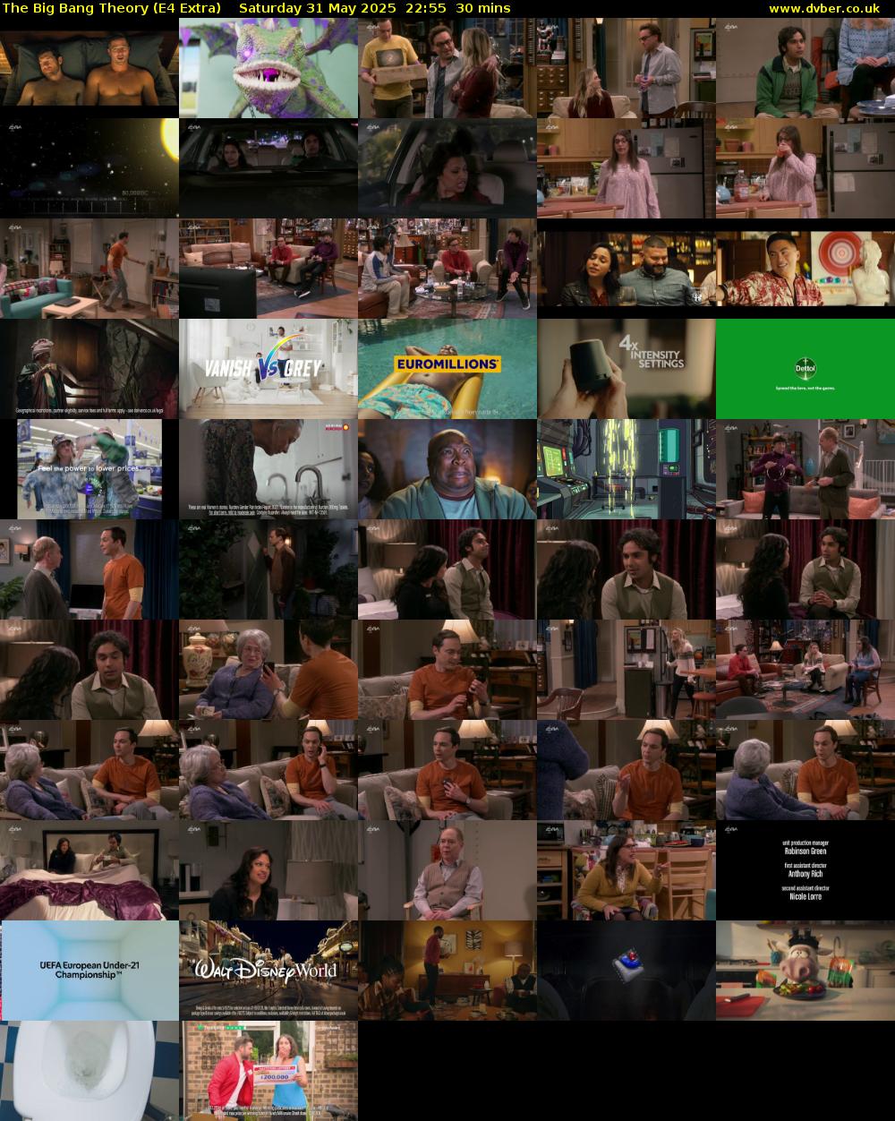 The Big Bang Theory (E4 Extra) Saturday 31 May 2025 22:55 - 23:25