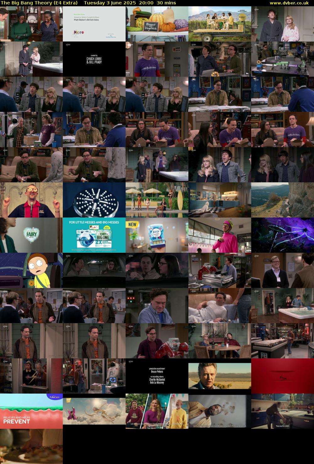 The Big Bang Theory (E4 Extra) Tuesday 3 June 2025 20:00 - 20:30
