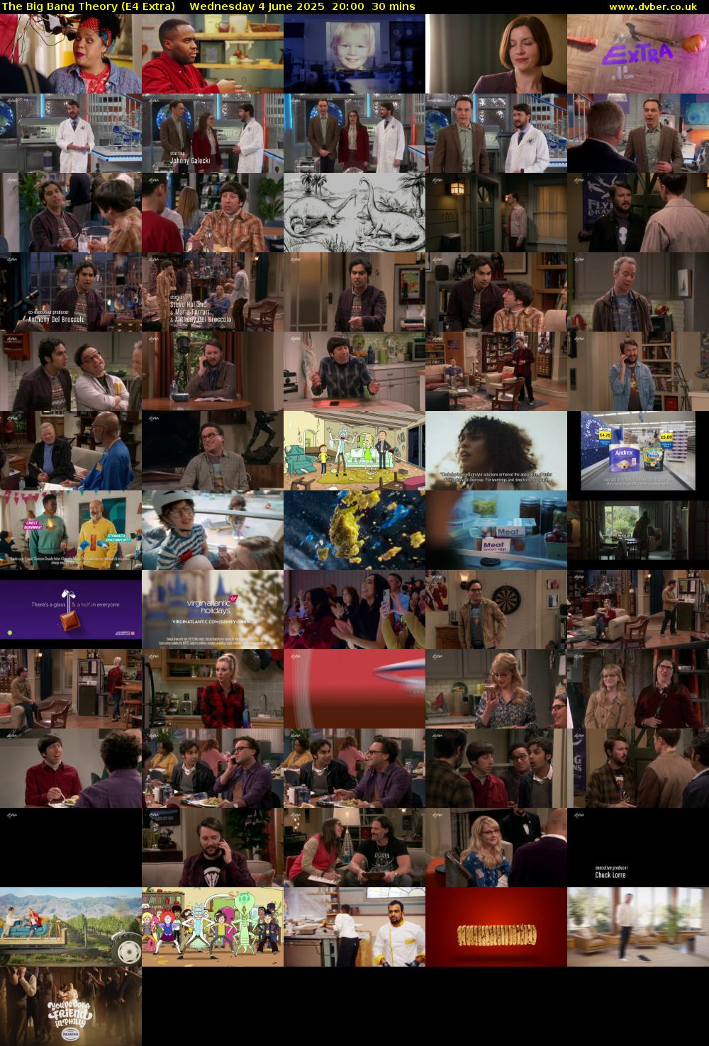 The Big Bang Theory (E4 Extra) Wednesday 4 June 2025 20:00 - 20:30