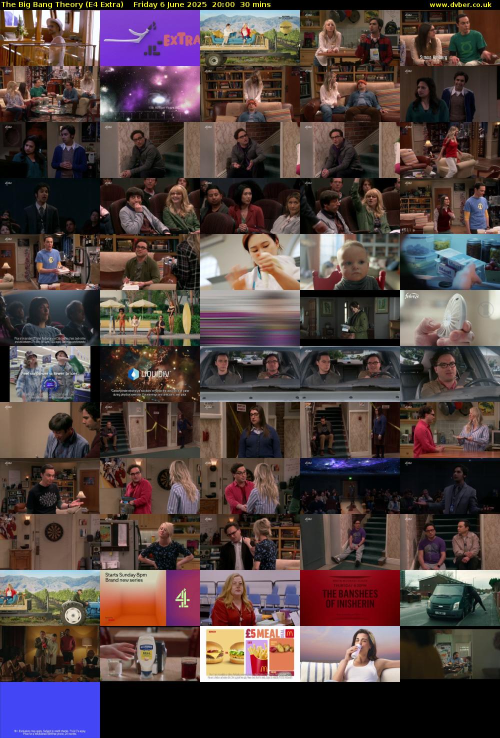 The Big Bang Theory (E4 Extra) Friday 6 June 2025 20:00 - 20:30