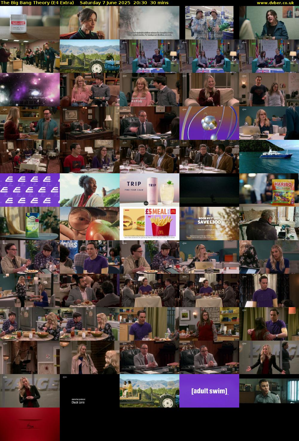 The Big Bang Theory (E4 Extra) Saturday 7 June 2025 20:30 - 21:00