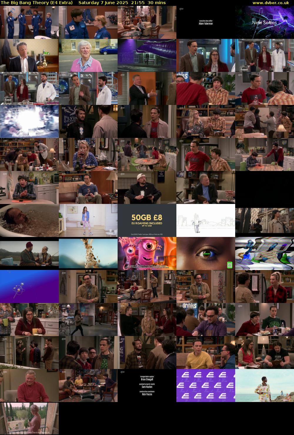 The Big Bang Theory (E4 Extra) Saturday 7 June 2025 21:55 - 22:25