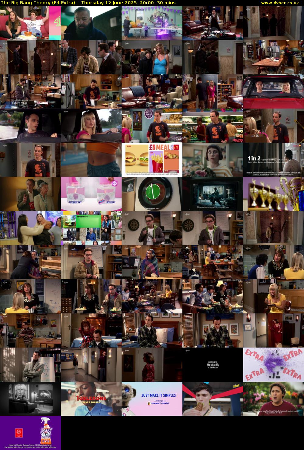 The Big Bang Theory (E4 Extra) Thursday 12 June 2025 20:00 - 20:30