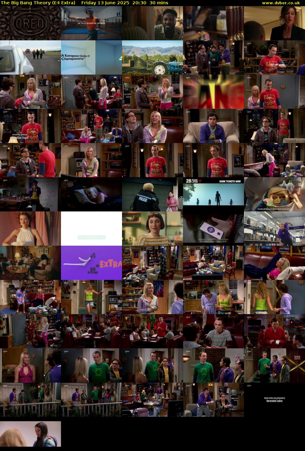 The Big Bang Theory (E4 Extra) Friday 13 June 2025 20:30 - 21:00