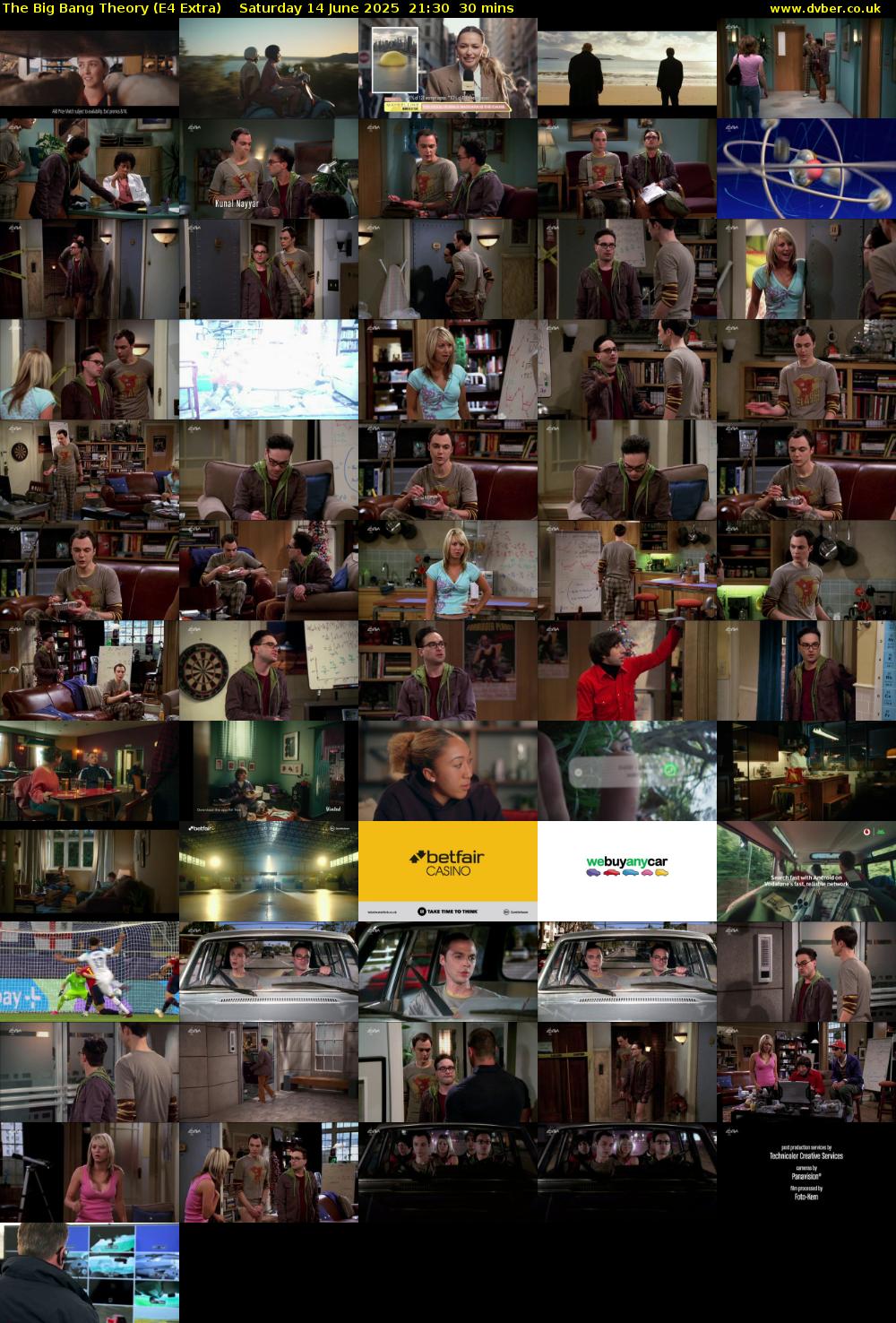 The Big Bang Theory (E4 Extra) Saturday 14 June 2025 21:30 - 22:00