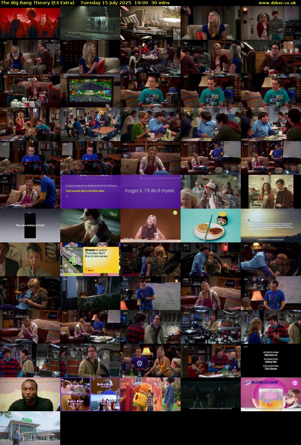The Big Bang Theory (E4 Extra) Tuesday 15 July 2025 19:00 - 19:30
