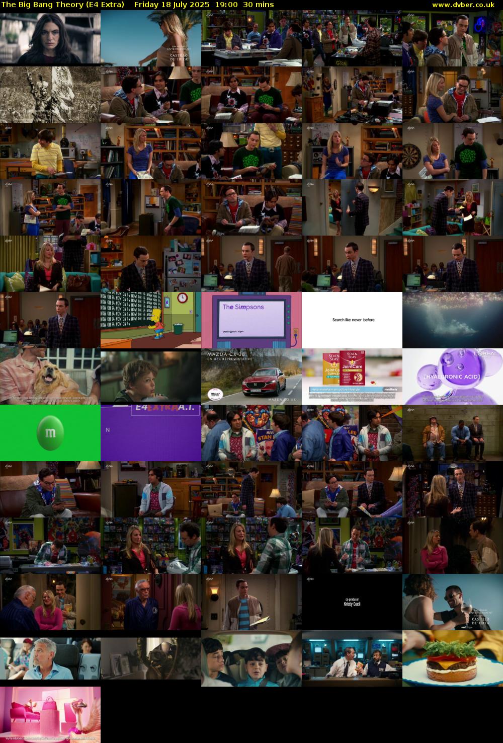 The Big Bang Theory (E4 Extra) Friday 18 July 2025 19:00 - 19:30