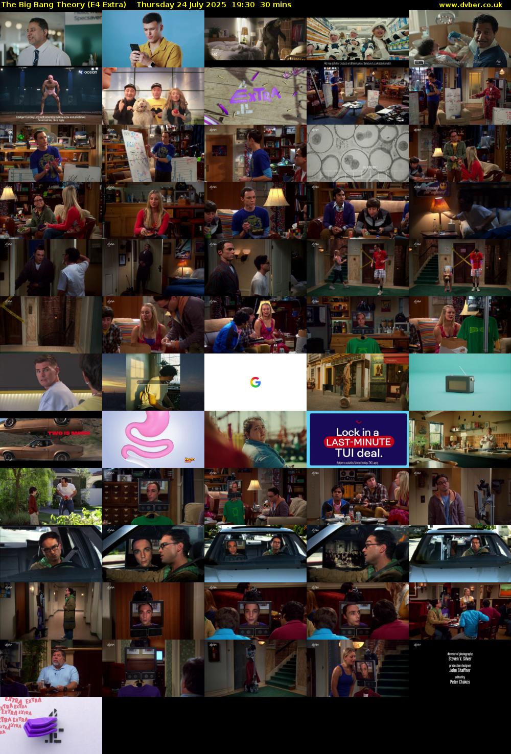 The Big Bang Theory (E4 Extra) Thursday 24 July 2025 19:30 - 20:00