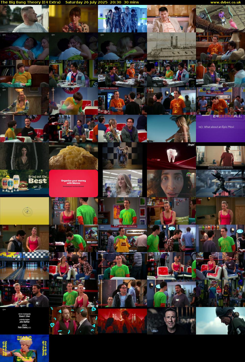 The Big Bang Theory (E4 Extra) Saturday 26 July 2025 20:30 - 21:00