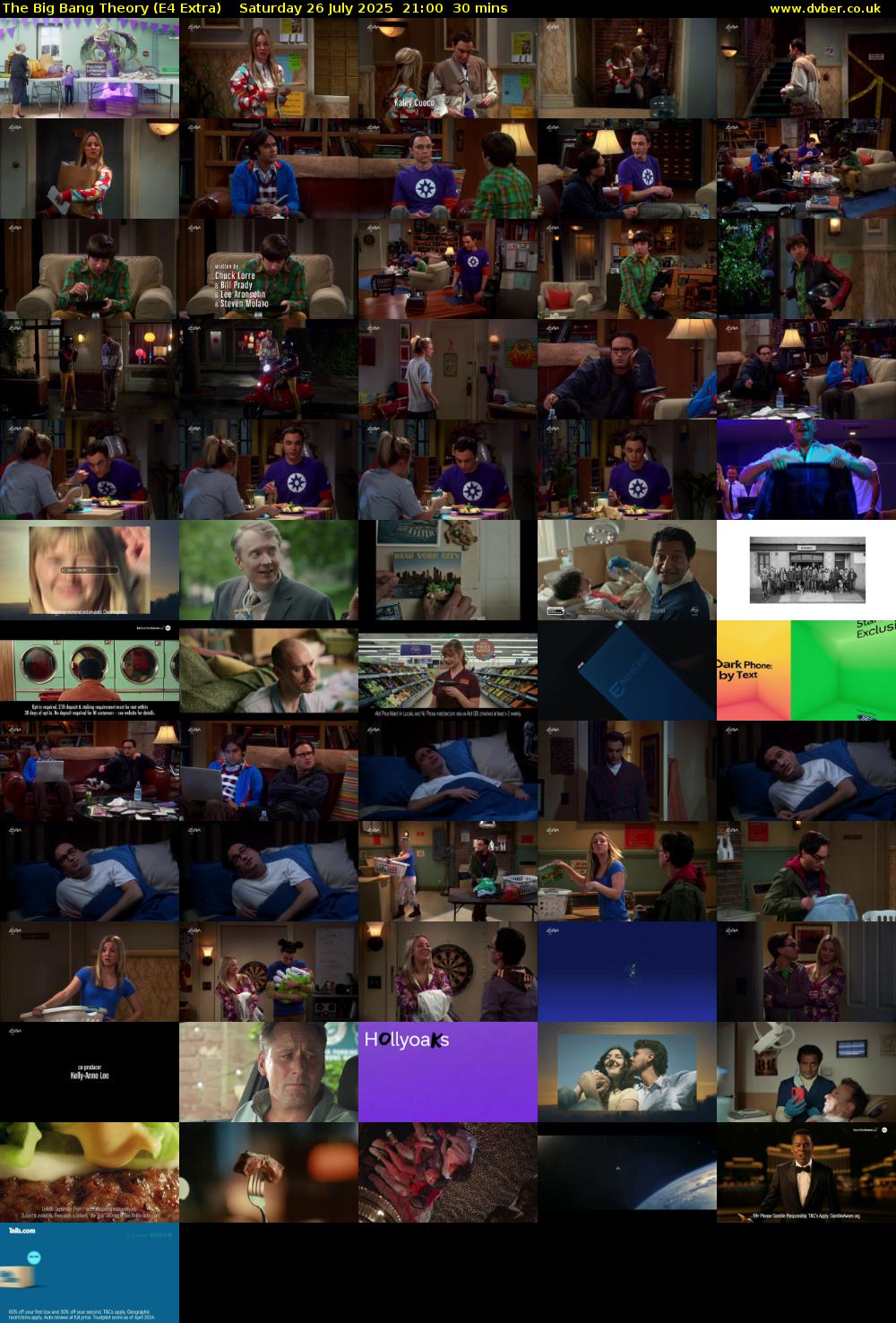The Big Bang Theory (E4 Extra) Saturday 26 July 2025 21:00 - 21:30