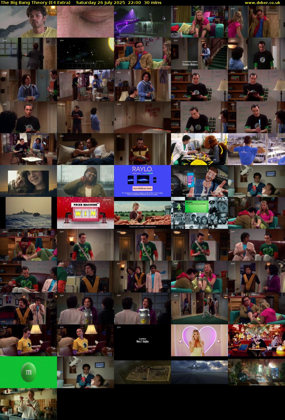 The Big Bang Theory (E4 Extra) Saturday 26 July 2025 22:00 - 22:30