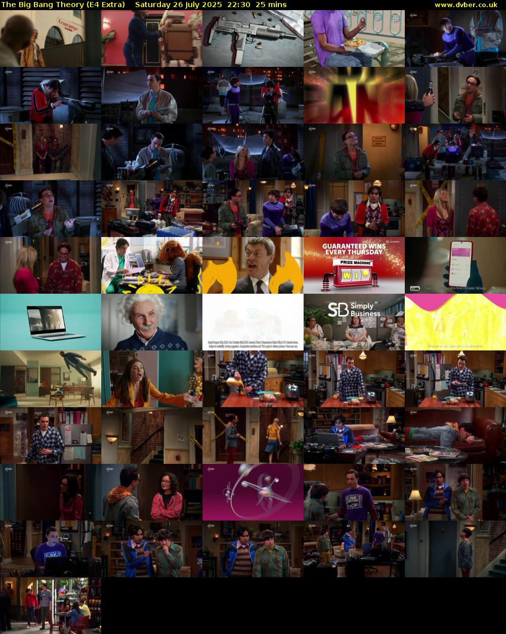 The Big Bang Theory (E4 Extra) Saturday 26 July 2025 22:30 - 22:55