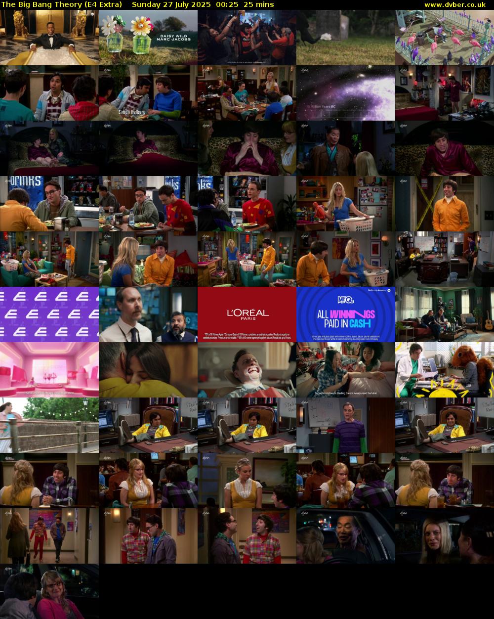 The Big Bang Theory (E4 Extra) Sunday 27 July 2025 00:25 - 00:50