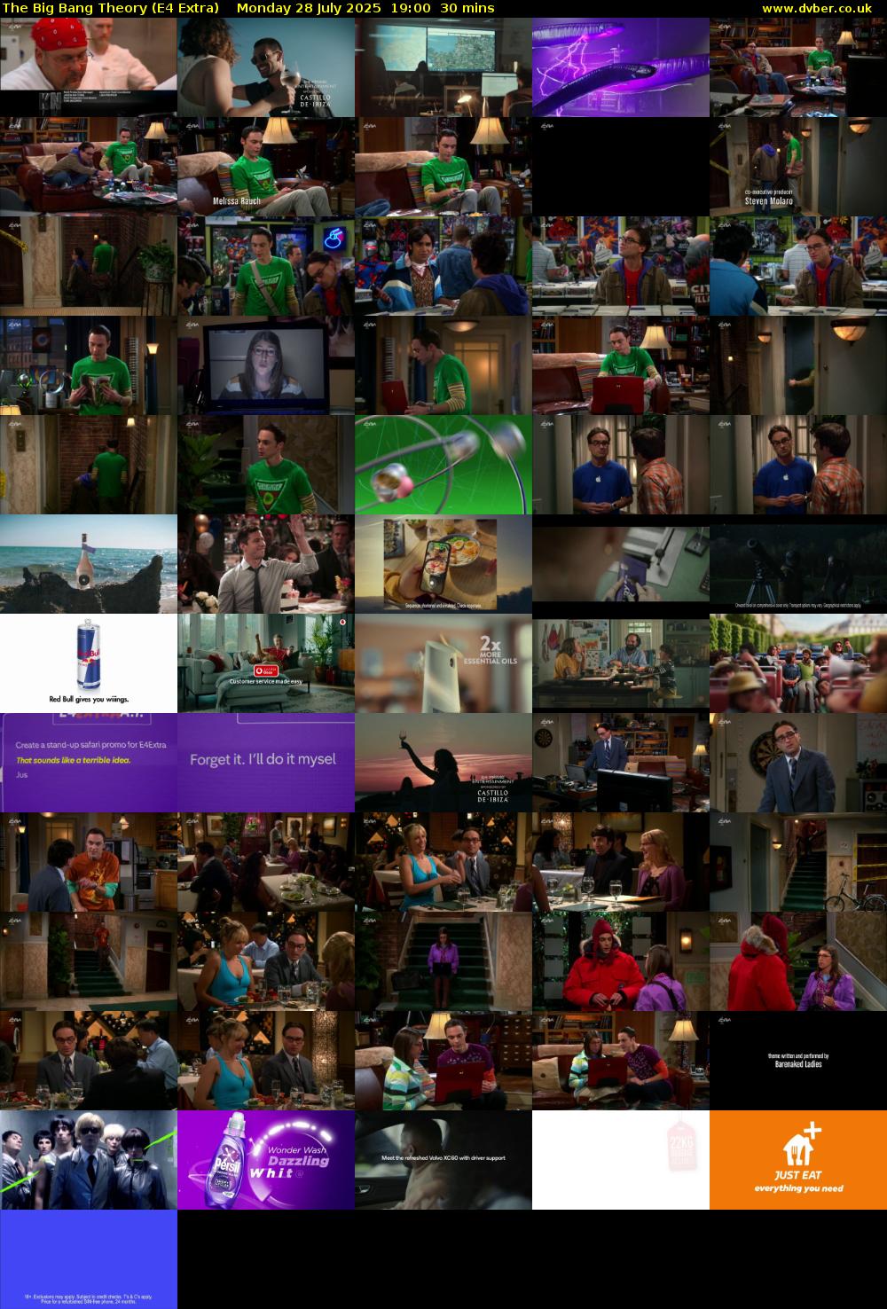 The Big Bang Theory (E4 Extra) Monday 28 July 2025 19:00 - 19:30