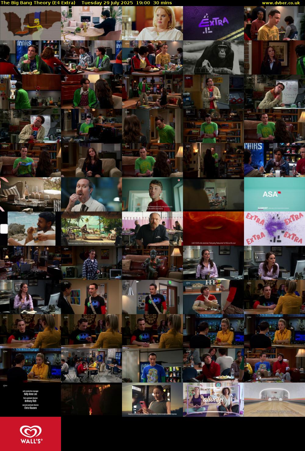 The Big Bang Theory (E4 Extra) Tuesday 29 July 2025 19:00 - 19:30