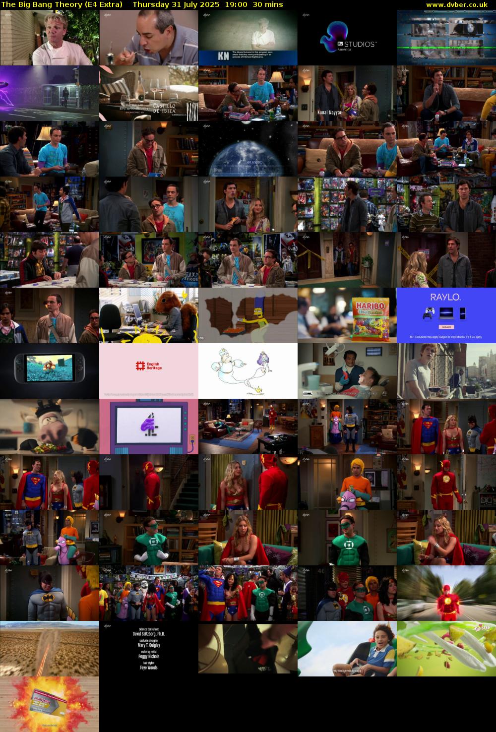 The Big Bang Theory (E4 Extra) Thursday 31 July 2025 19:00 - 19:30