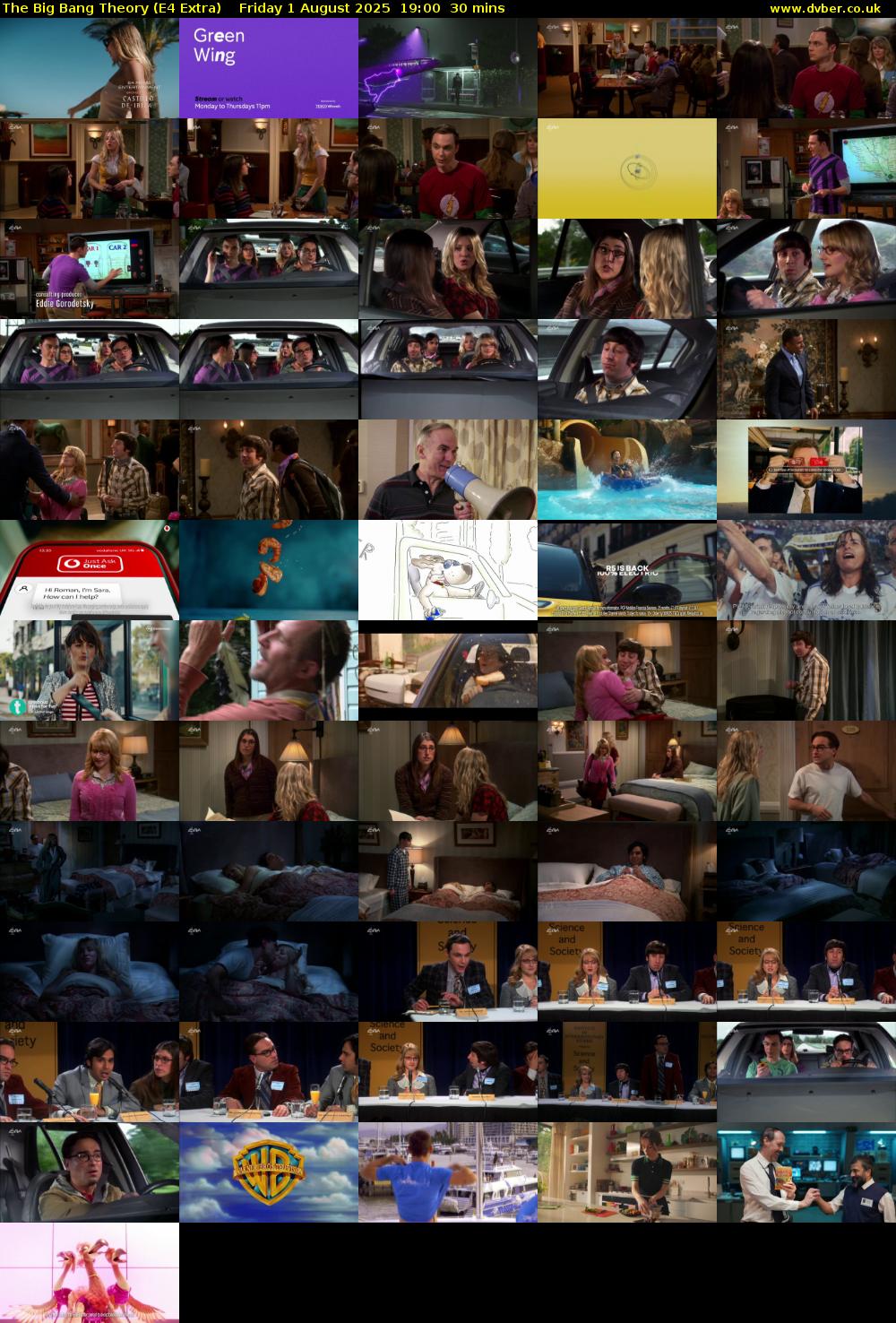 The Big Bang Theory (E4 Extra) Friday 1 August 2025 19:00 - 19:30