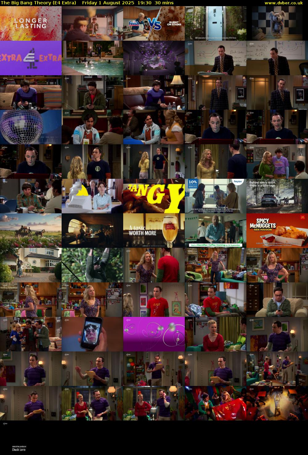 The Big Bang Theory (E4 Extra) Friday 1 August 2025 19:30 - 20:00
