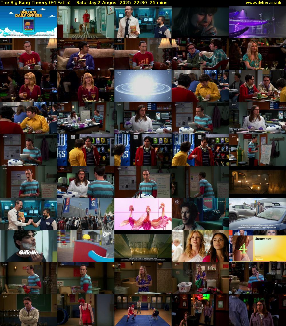 The Big Bang Theory (E4 Extra) Saturday 2 August 2025 22:30 - 22:55