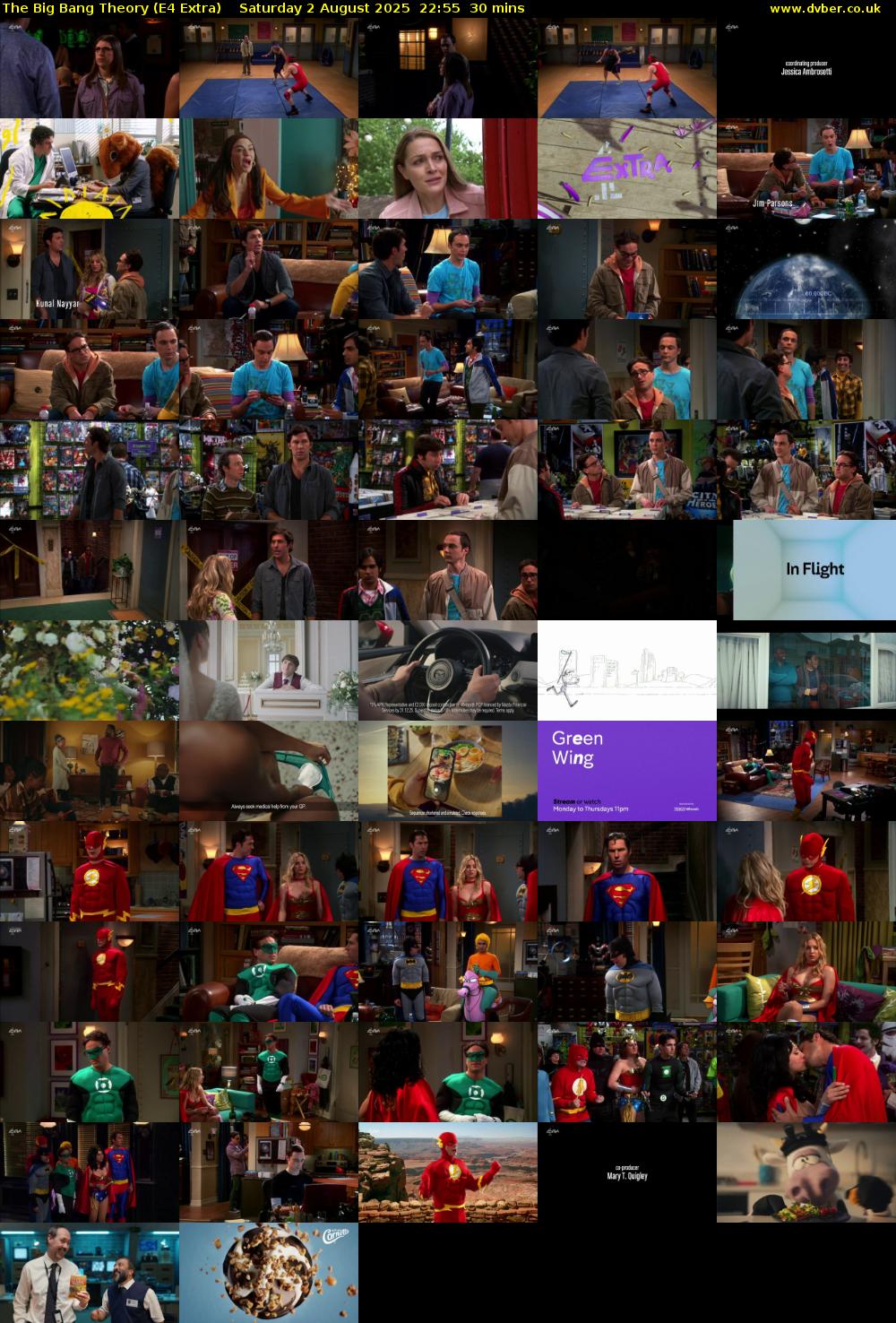 The Big Bang Theory (E4 Extra) Saturday 2 August 2025 22:55 - 23:25