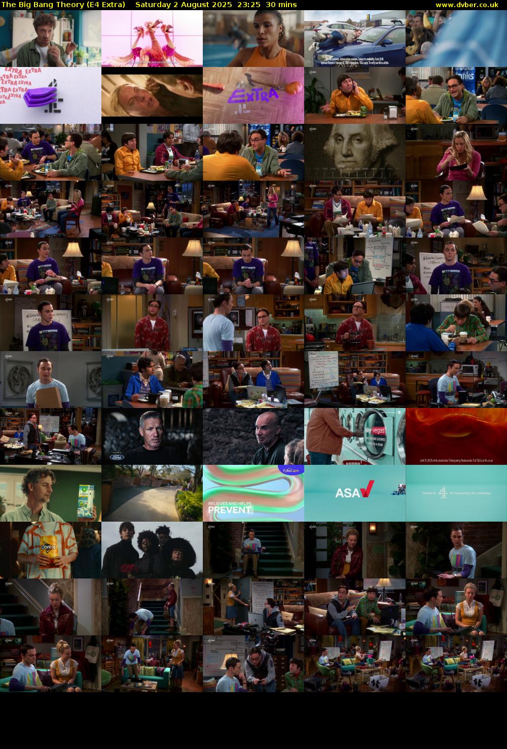 The Big Bang Theory (E4 Extra) Saturday 2 August 2025 23:25 - 23:55