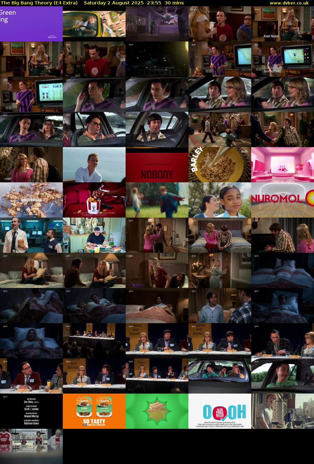 The Big Bang Theory (E4 Extra) Saturday 2 August 2025 23:55 - 00:25