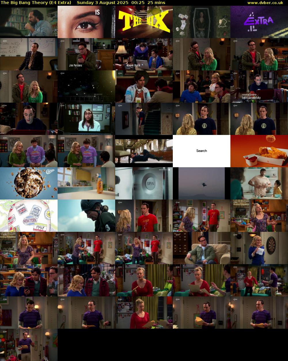 The Big Bang Theory (E4 Extra) Sunday 3 August 2025 00:25 - 00:50