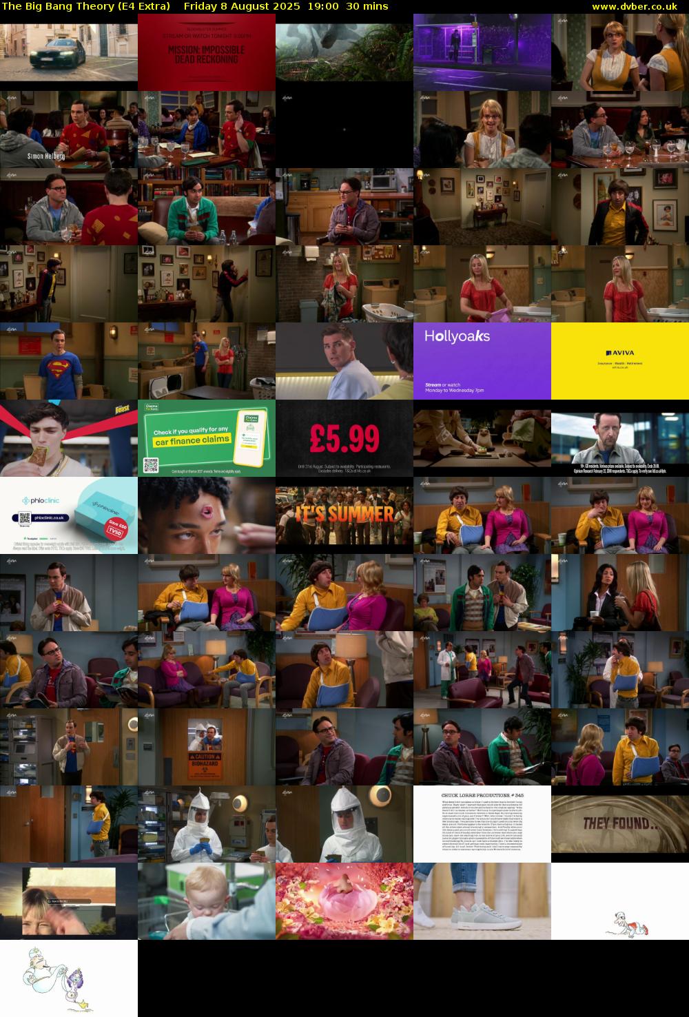 The Big Bang Theory (E4 Extra) Friday 8 August 2025 19:00 - 19:30
