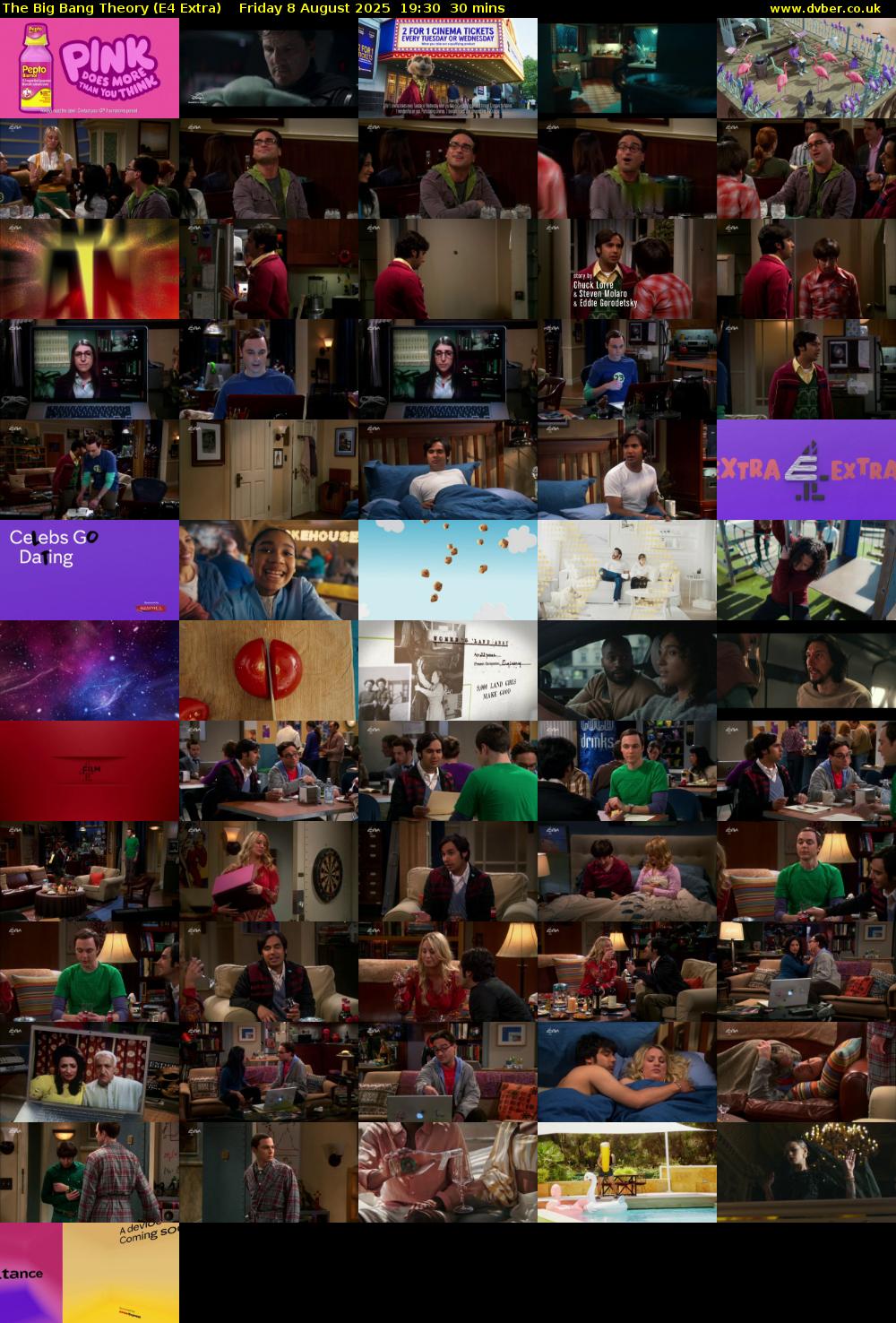 The Big Bang Theory (E4 Extra) Friday 8 August 2025 19:30 - 20:00