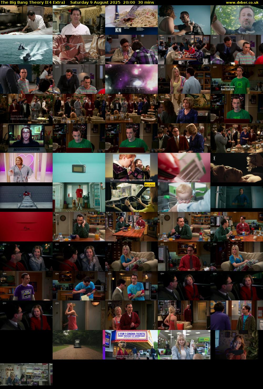 The Big Bang Theory (E4 Extra) Saturday 9 August 2025 20:00 - 20:30