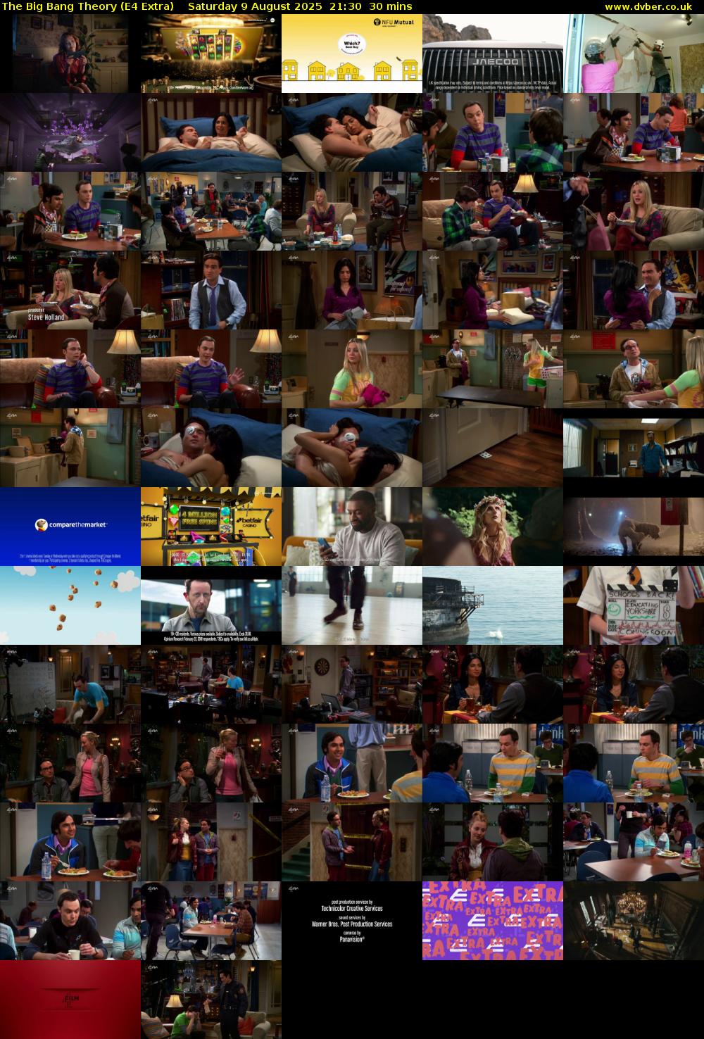 The Big Bang Theory (E4 Extra) Saturday 9 August 2025 21:30 - 22:00