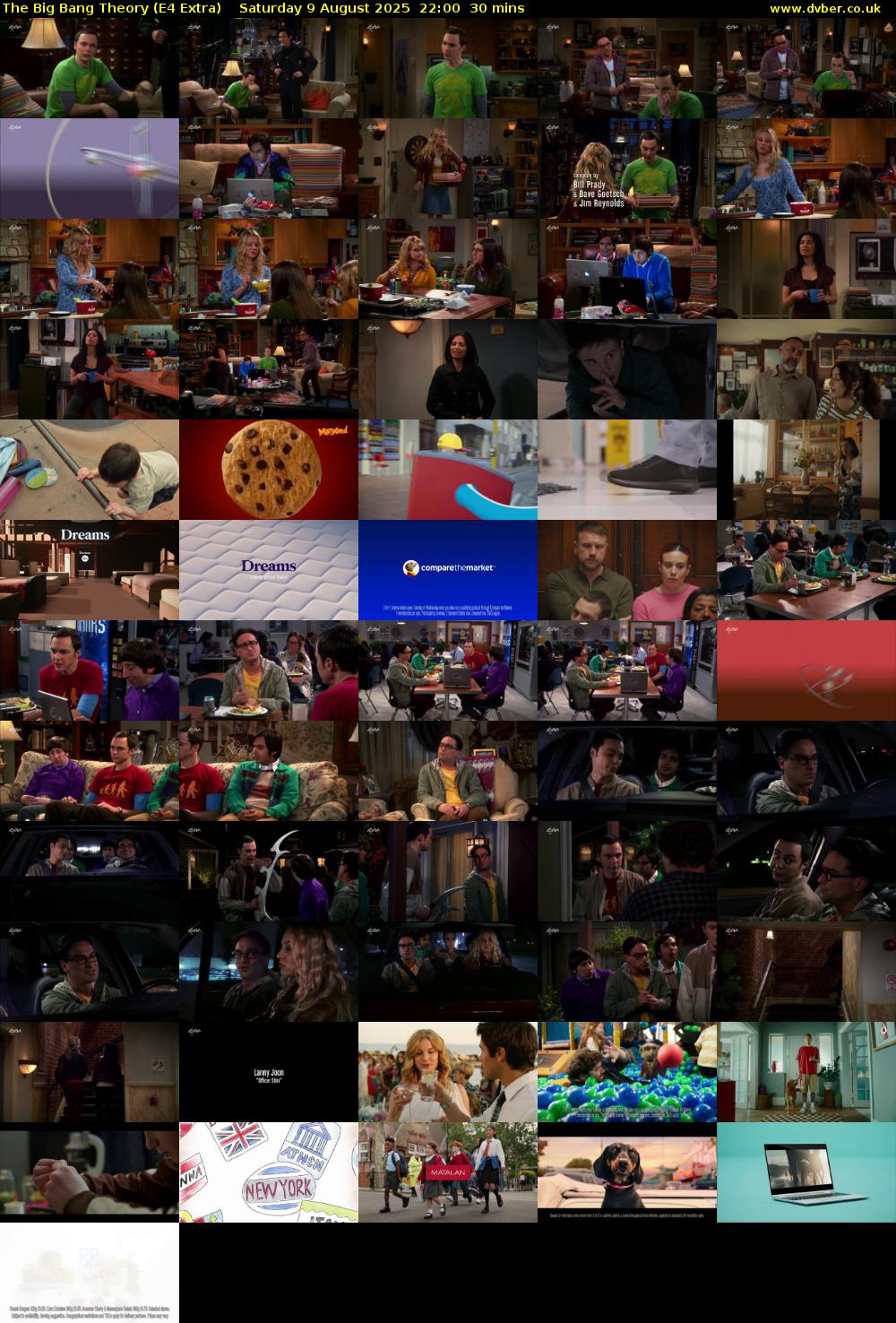 The Big Bang Theory (E4 Extra) Saturday 9 August 2025 22:00 - 22:30