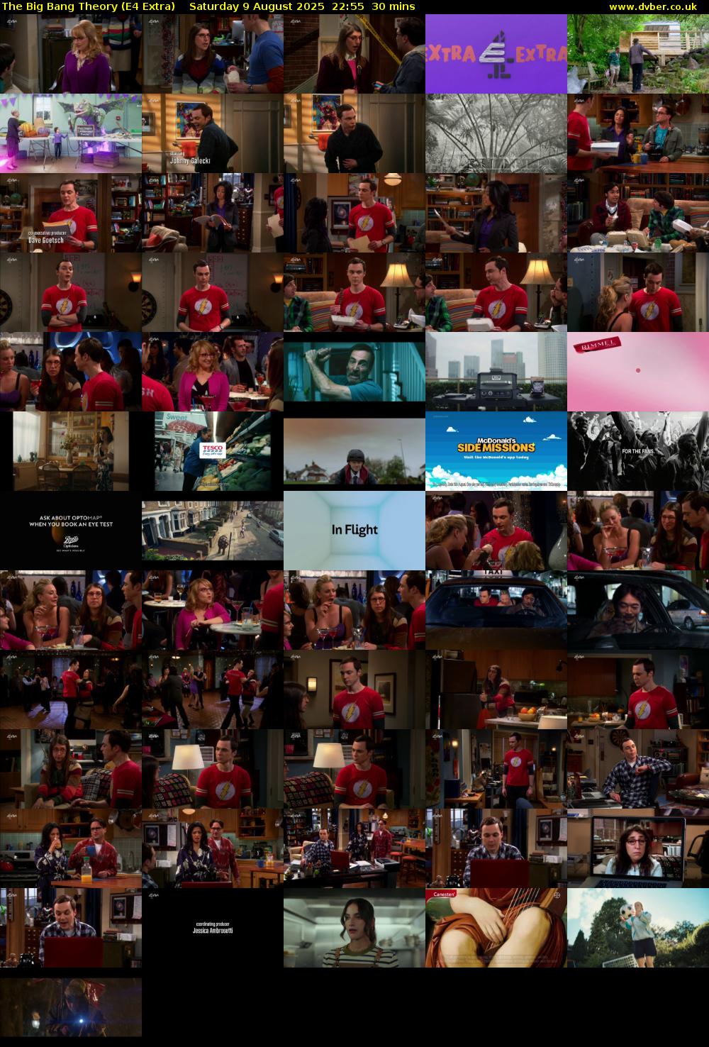 The Big Bang Theory (E4 Extra) Saturday 9 August 2025 22:55 - 23:25