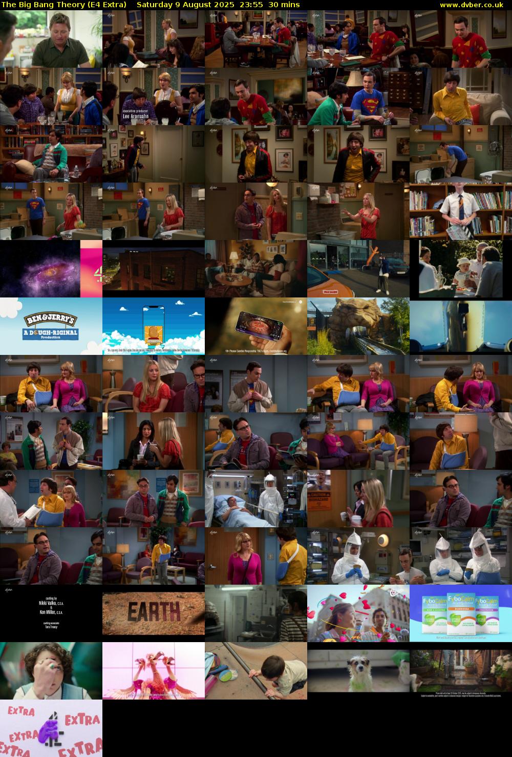 The Big Bang Theory (E4 Extra) Saturday 9 August 2025 23:55 - 00:25