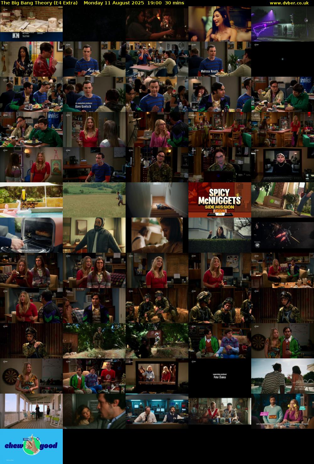 The Big Bang Theory (E4 Extra) Monday 11 August 2025 19:00 - 19:30